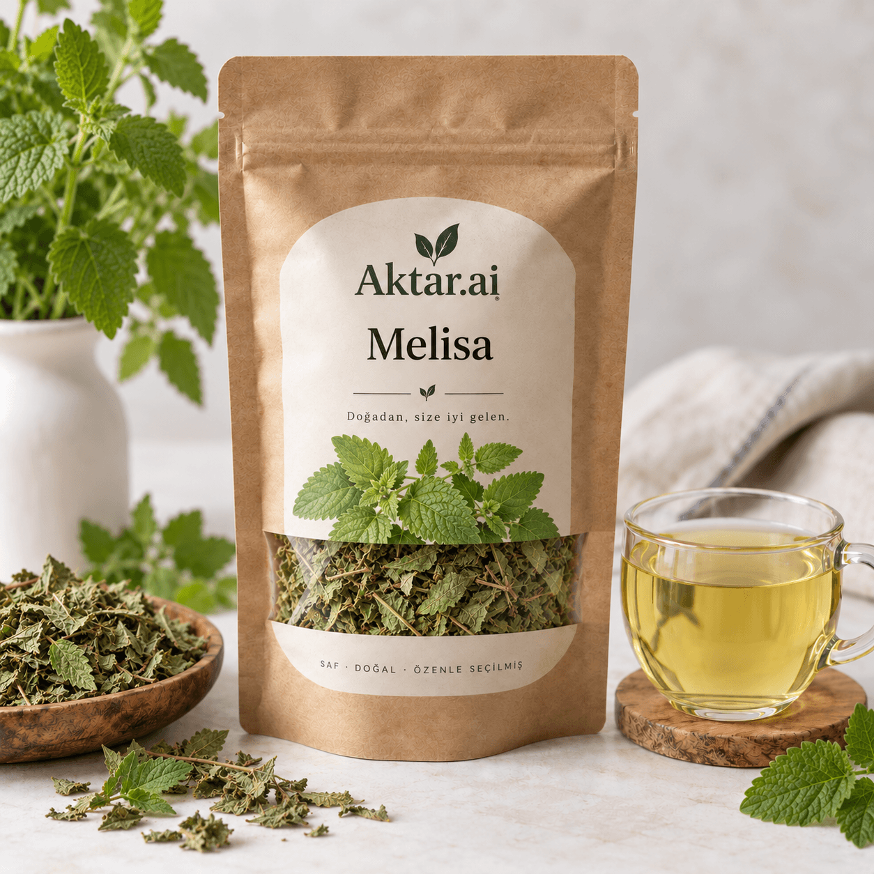 Kurutulmuş melisa yaprakları